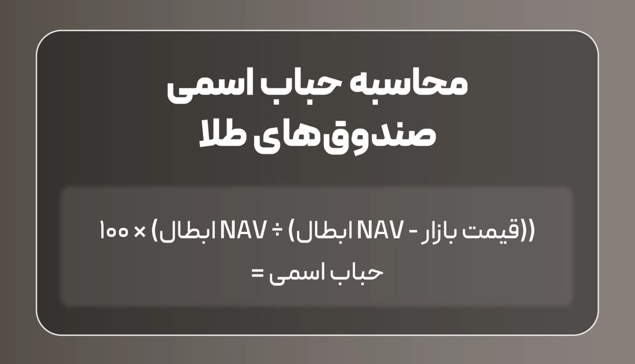فرمول محاسبه حباب اسمی صندوق های طلا