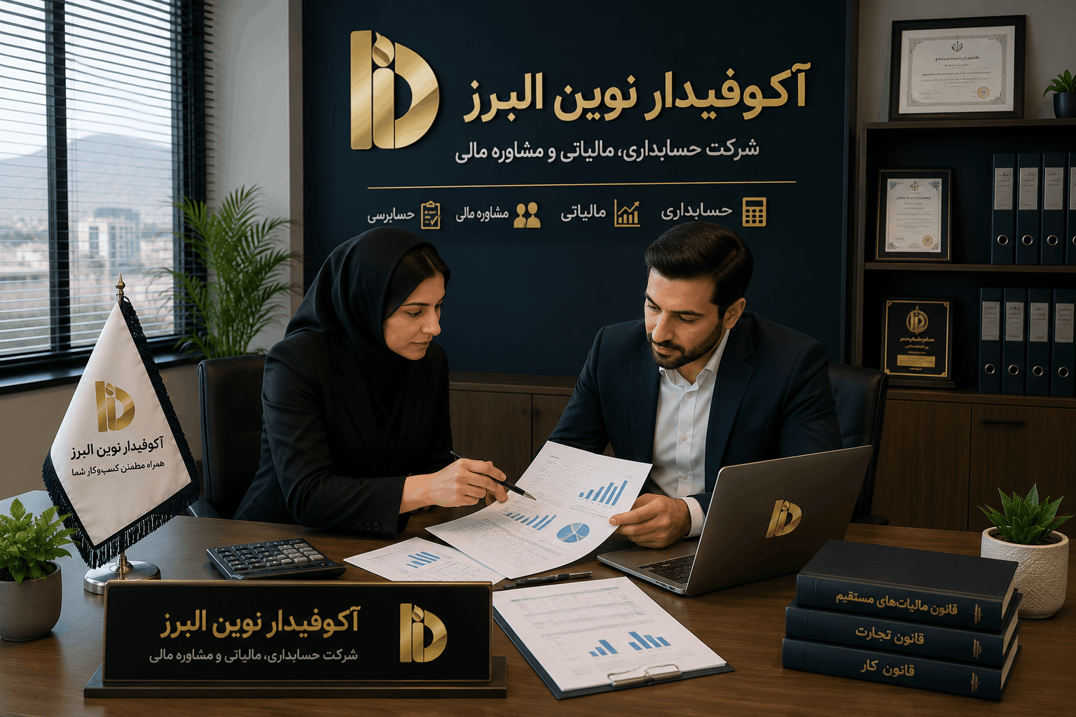 چرا کسبوکارهای موفق قبل از رسیدگی مالیاتی از مشاور مالیاتی کمک میگیرند؟ مشاور مالیاتی در حال بررسی اسناد مالی شرکت پیش از رسیدگی مالیاتی